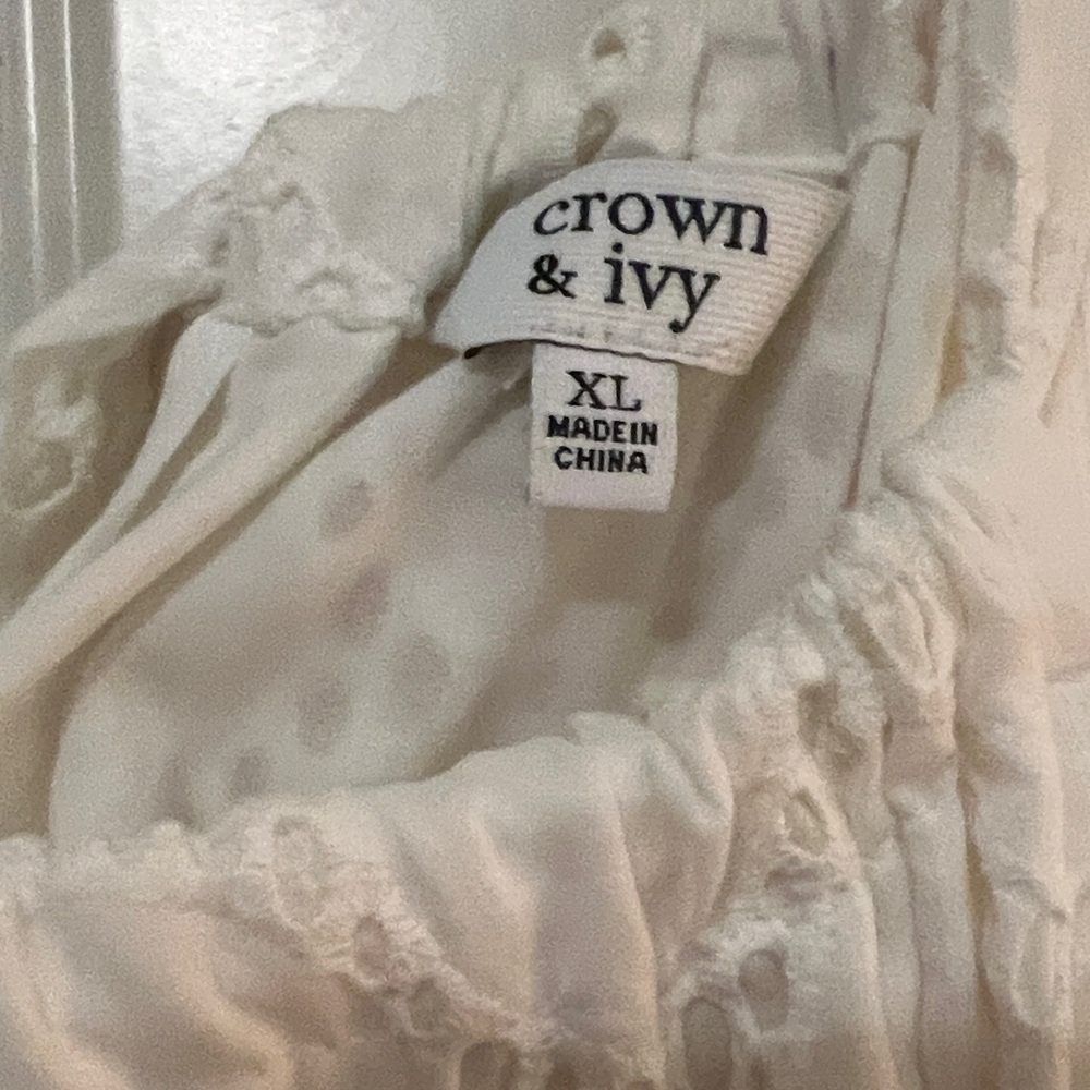 NWT Crown & Ivy white eyelet dress sz XL - Picture 3 of 4